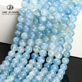 JD Wholesale 5A Quality Blue Calcite Beads 6/8/10mm CNAS Certified Natural Stone Fine Gemstone for Jewelry Making