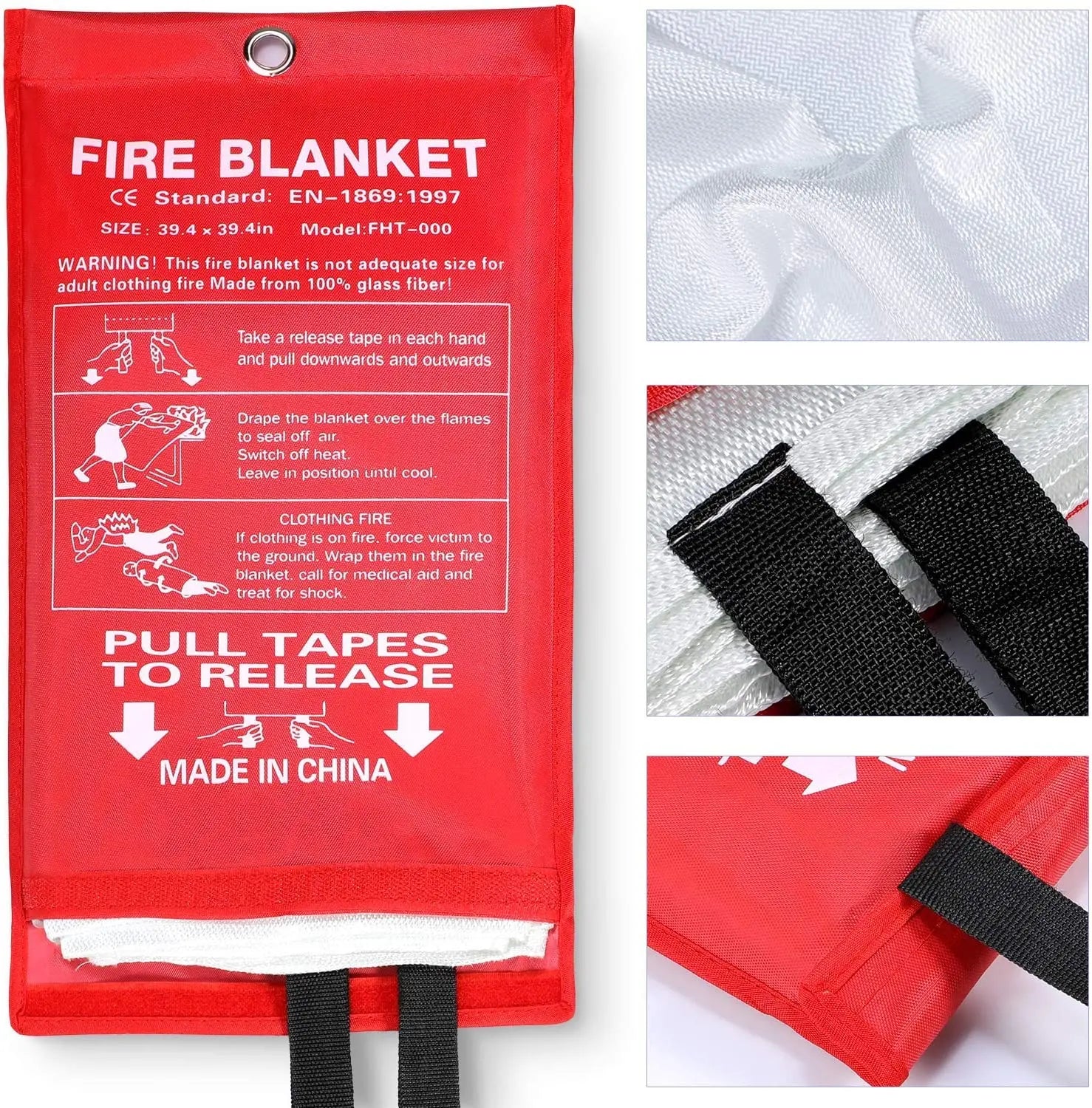 Flame-retardant Blanket Fibreglass 1m X 1m Fire Safety Blanket in Boats