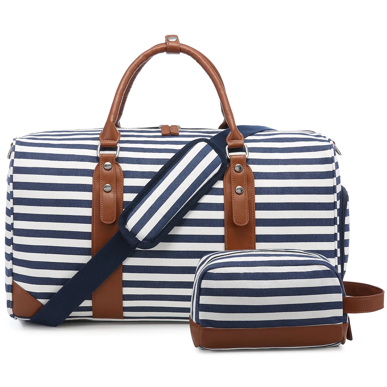 Sucipi Canvas Overnight Travel Bag for Women 2022 Large Carry on Duffel Bag With Shoe Compartment Men's Weekender Bags