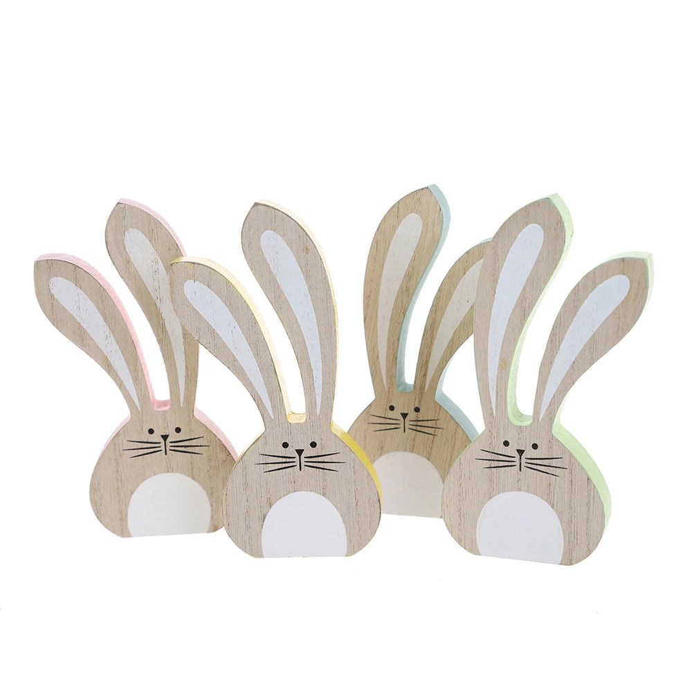 Easter FROHE OSTERN Bunny Wooden Craft MDF Rabbit Easter Gift Home Decor Party Supplies
