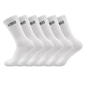 Customizable Jacquard Logo High Crew Body New Combed Cotton Mid-Calf Casual Socks for Men Women Spring Summer Sweat-Absorbent
