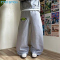 Custom 500g Blank French Terry Cotton Oversized Loose Heavyweight Double Waist Straight Leg Wide Leg Men Flares Baggy Sweatpants