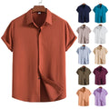 Men's Casual Short Sleeve Button-up Shirt Breathable and Soft Summer Print Anti-Wrinkle Wholesale