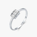 Ailmay Fashion Sparkling Rectangle Ring Solid 925 Sterling Silver Clear Zirconia Finger Rings for Women Fine Female Jewelry
