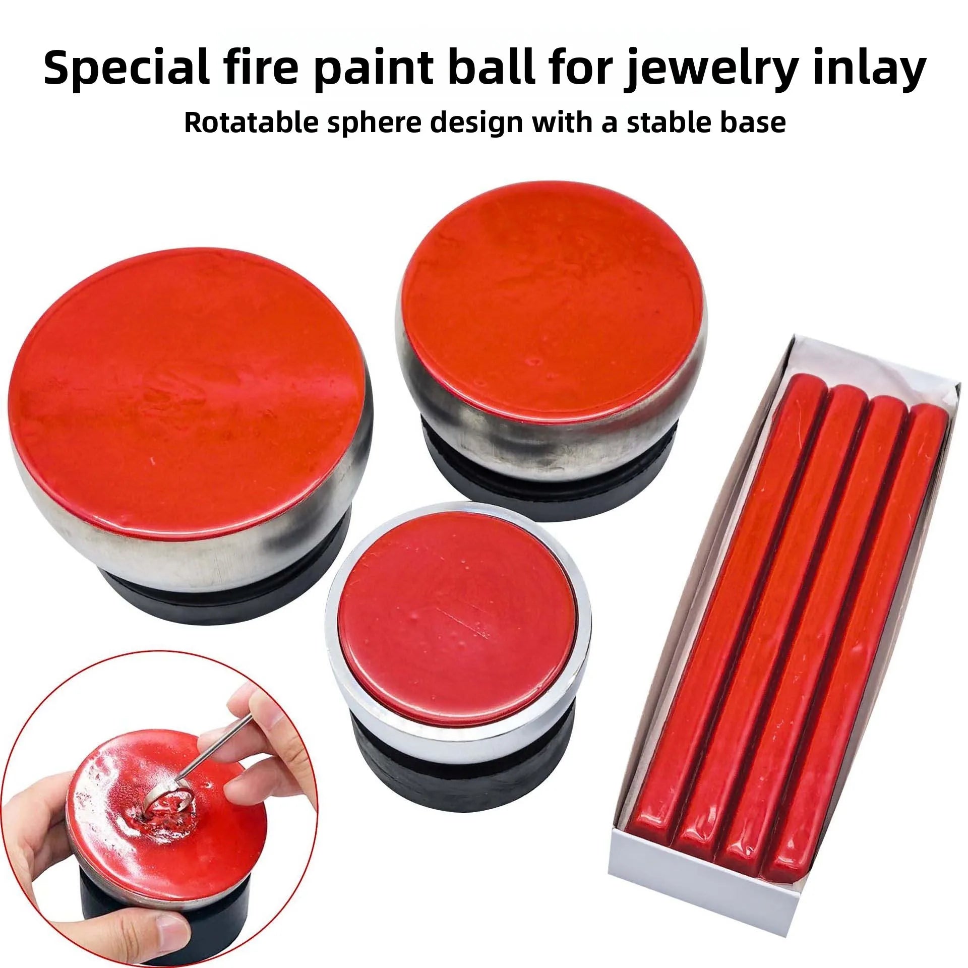 Strong Ostrich Sealing Wax Fire Paint Ball Ring Jewelry Fixed Inlay Chiseled 360 Degree Rotatable Stone Setting Equipment
