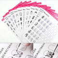 12 Sheets Nail Painting Workbook Board Beginner Training Nail Art Line Drawing Practice Sheets Mat Tool Reusable Leaner Kit