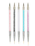 Private Label Nylon Hair 2 Sides Nail Liner Brush Nail Art Pen Muti Function Nail Dotting Pen