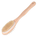 Double Side Long Handle Bath Shower Brush Wooden Spa Bath Brush Exfoliating Brush for Back