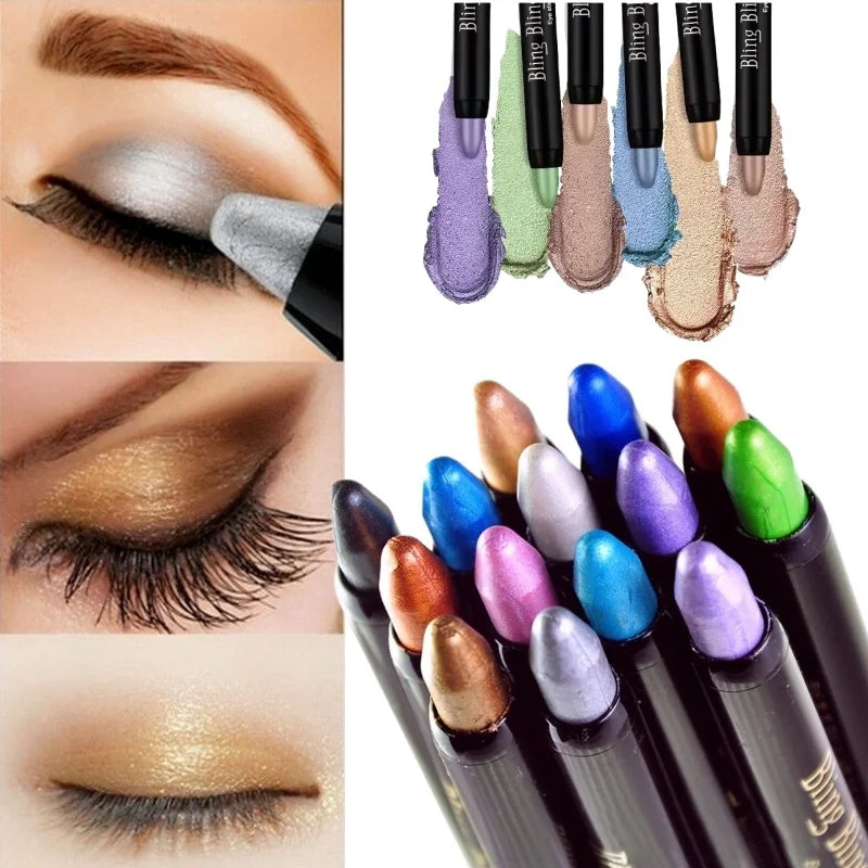 15 Colors Eyeshadow Stick Pencil Pearl Durable Non-Drying Highlighter Makeup Pen Highlighter Pen Stick Eyes Makeup Products