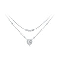 Light Luxury Double Layer 1 Carat Moissanite Necklace S925 Sterling Silver Platinum Plated Fashion Jewelry Chain