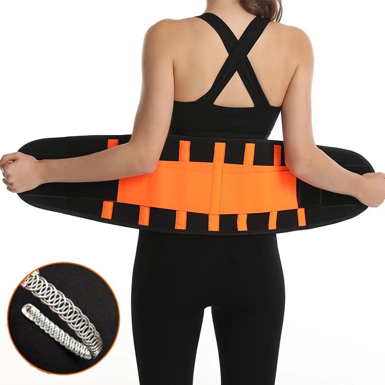 Fitness Gym Exercise Neoprene Plus Size Two Strap Stomach Trimmer Belt Body Shaper Corset Sweat Waist Trainer with Back Support