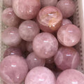 Wholesale Large Size Natural Rose Quartz Crystal Spheres Pink Crystal Healing Balls Sphere Stand for Ornaments