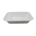 Bioleader T001 No BPA 7"x5" Disposable Rectangular Tray Biodegradable Waterproof Sugarcane Bagasse Food Container Compostable
