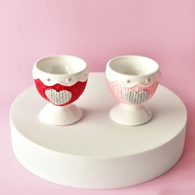 Solhui European Ceramic Breakfast Egg Cup Table Egg Rack Holder Goblet Steamed Egg Stand Holder