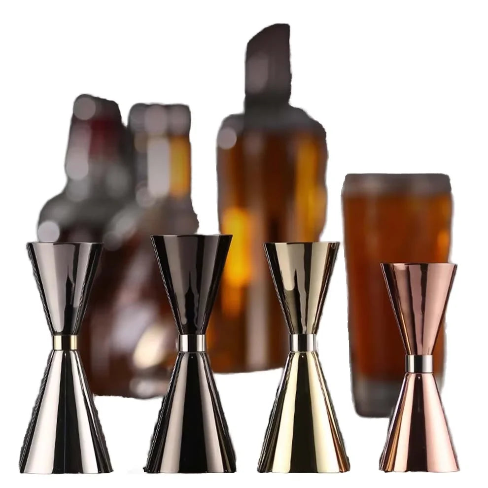 Japanese Style Double-End Copper-Plated Stainless Steel Cocktail Jigger 40/60ml Slim Bar Measuring Cup for Home Use