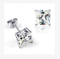 New Hot Fashion 925 Sterling Silver Crystal Square Earrings for Women Girls Gift Fashion Statement Jewelry