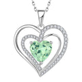 Hot Sale 925 Sterling Silver Women's Heart Necklace Zircon Gemstones Love Heart Pendant Rhodium Plated Jewelry for Parties