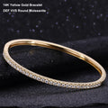 Starsgem Yellow Gold Cuff Bracelet DEF Moissanite Vvs Diamond Jewelry 14k Gold Bracelets for Women