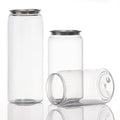Plastic Food Jar Bottle Transparent Clear Plastic Coffee Cola Tea Cans With Aluminium Lid