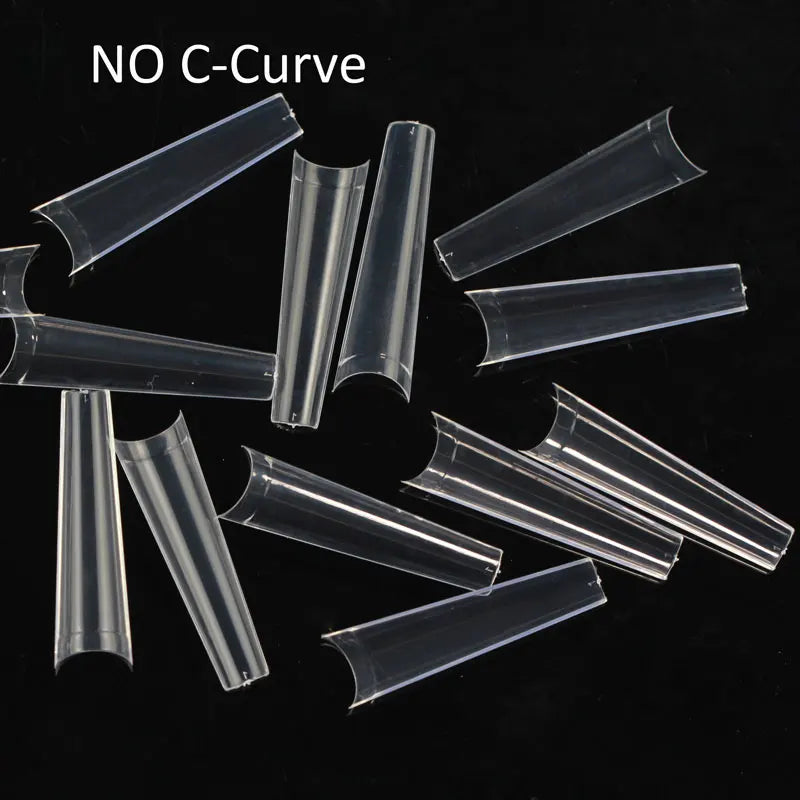 Newest Natural and clear extra Long XXL Coffin Nails Artificial Tips Fale Nail Tips No c Curve