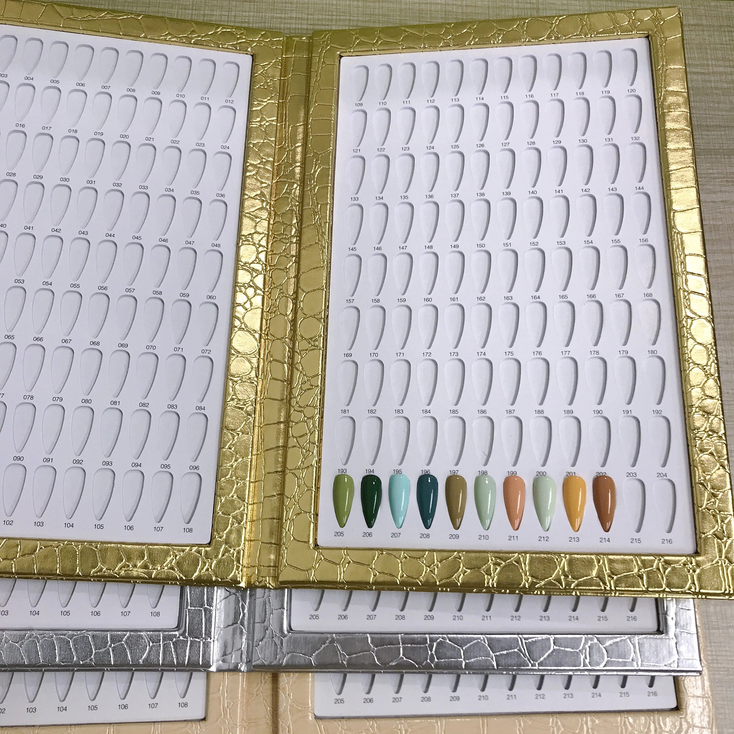 216 Colors Nails Chart Album Fashion Nail Gel Colors Card Leather Color Display Book Professional Nails Display