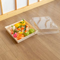 High-Grade Disposable Biodegradable Wooden Square Shaped Plates Tray High Side Serving Plate Dish Tray