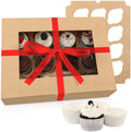 Eco-Friendly Tall Bento Kraft Box for Takeout for Sushi for Cookies Candy Crepes Cupcakes with Window Ribbon Gift Packaging