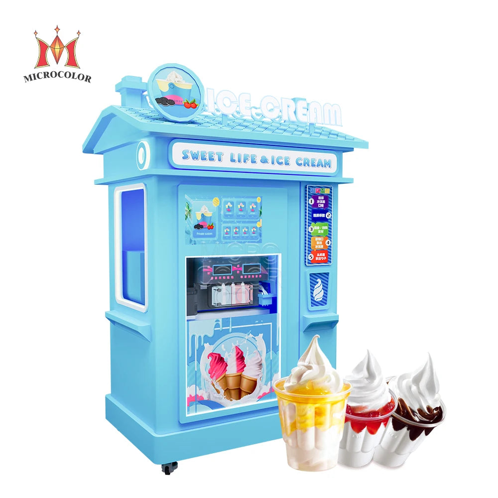 Factory Direct Sale 24 Hours Self Service Touch Screen Commercial Fully Automatic Smart Soft Ice Cream Vending Machine MegaBDM