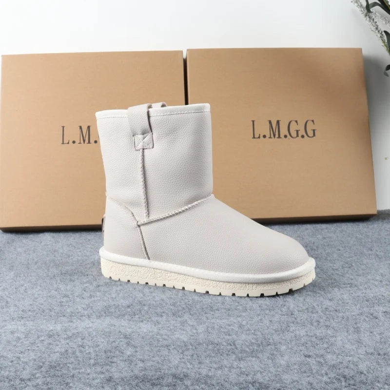 Hot Selling Quality Snow Boots for Winter Women Ankle & Bootie UGGS Genuine Leather Upper Wool Lining Non-Slip