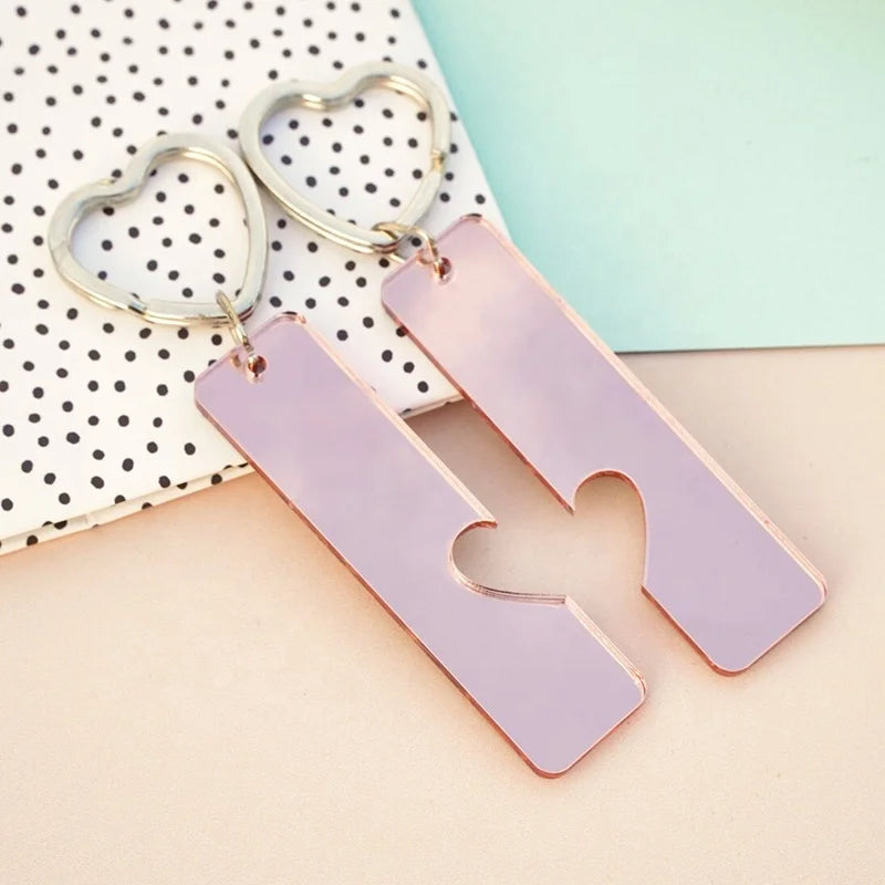 Promotion Metal Keyring Gifts Acrylic Blank Keyring Rectangle Shaped Custom Acrylic Keychain Acrylic Keepsake
