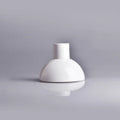 Luxury Ceramic White Ware Round Bottom Clear Reed Glass Bottles Empty Diffuser with Screw Cap Lid MOQ 100pcs Carton Packed