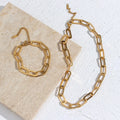 Guarantee Dreamshow Paper Clip Necklace Link Chain Gold Plated Hypoallergenic Chain Necklace Basic Big Necklace Jewelry