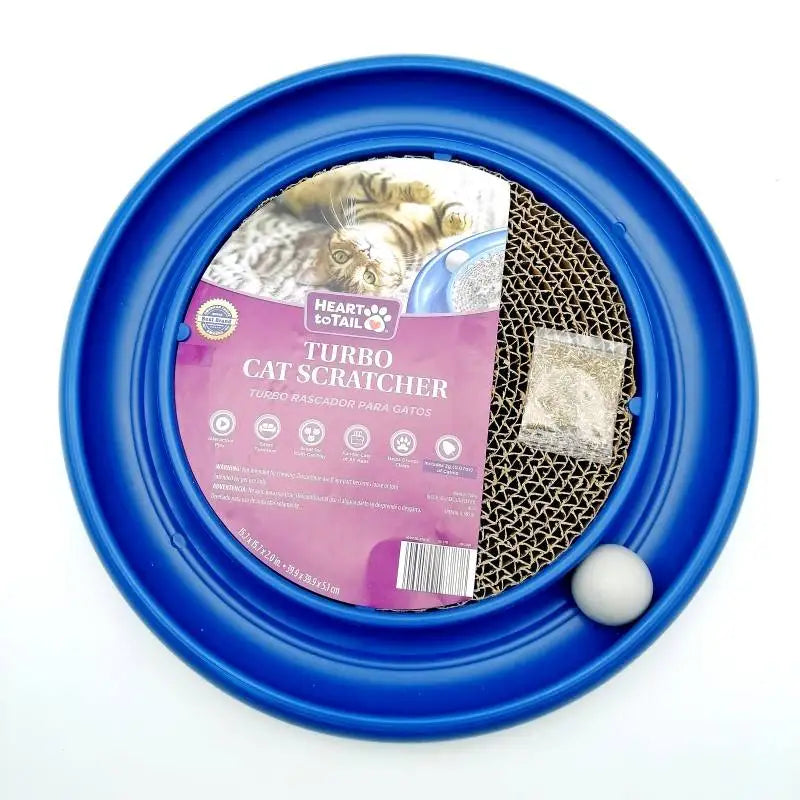 Wholesale Interactive Funny Corrugated Turbo round Indoor Toy New Design Cat Scratch Board Made of Durable Nylon