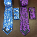 Factory Price 3 in 1 Tie Square Cufflinks Party Wedding Neck Tie Gravat Pocket Square Cloth Necktie Daily Wear Cravat