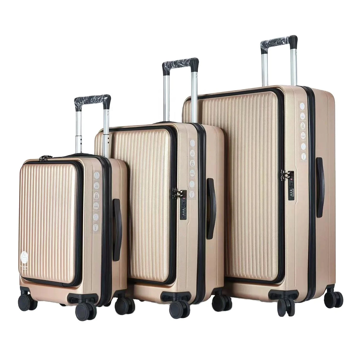 DWL Luxury Trolley Suitcase Set Large Capacity Front Pocket ABS Aluminum 20/24/28 Inch Suitcase for Business Travel