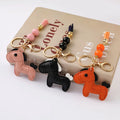 PU Leather Animal Keychain Cute Horse Shape Keychain for Bag Charm & Promotional Gifts