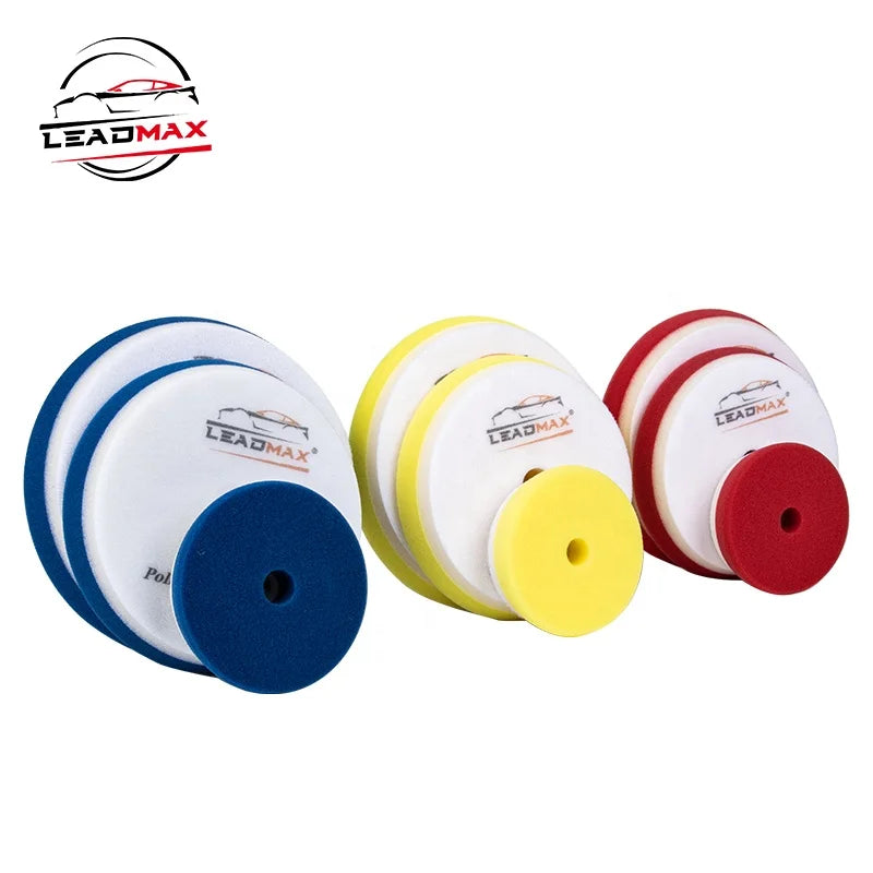 LEADMAX Professional 6 Inch 150mm Medium Abrasive Car Buffing Pads Compounding Polishing Pads Kit for Car Bodies Care Detailing
