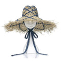 Fringed Brim Summer Hat for Women Chin Strap Beach Caps Panama Straw Sun Hats Ladies Outdoor Derby Travel Hat