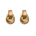 Fashion Jewelry Gift Wholesale Gold Statement Geometric Twisted Drop Earring Hypoallergenic Chunky Gold Knot Earring for Women