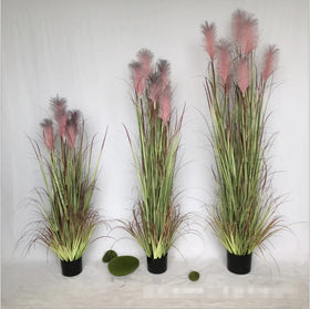 Large Indoor Home Decor Green Pampas Artificial Reed Grass Setaria Viridis Durable Plastic Indoor Decoration