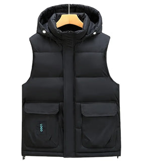 Down Cotton Waistcoat Men's Winter Wear Thick Warm Teenage Student Vest Outdoor Cargo Coat