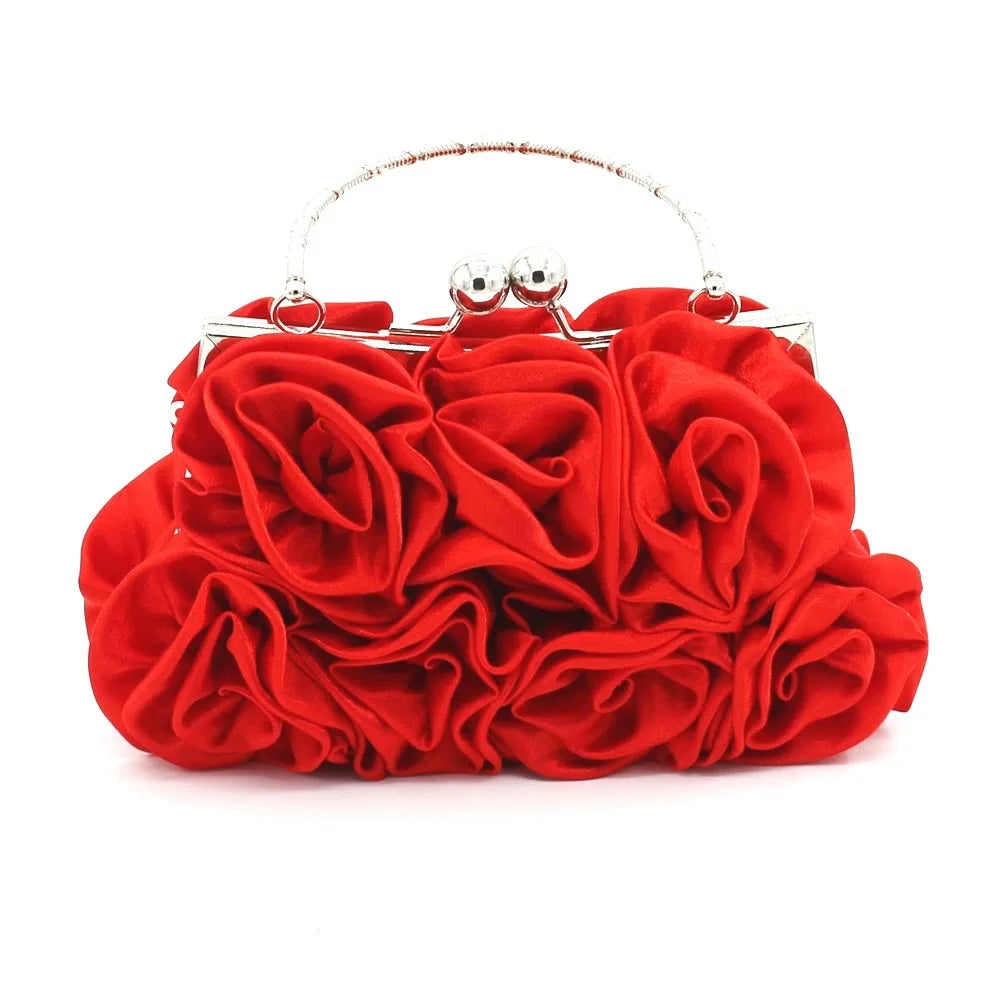 Guangzhou Auyan Hand-Stitched 14 Roses Dinner Bag Color Cloth Dress Handbag