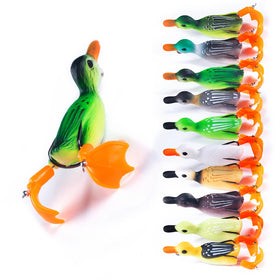 Bass Fish Killing Soft Frog Lures 8.5cm/12g Multicolor Floating Artificial Rotating Topwater Swimbait for Fishing