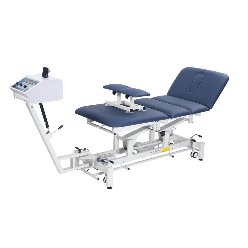 4-Section Electric Stretcher for Physical Therapy Cervical Lumbar Vertebra Traction Table Foot Bar Traction Correction Device