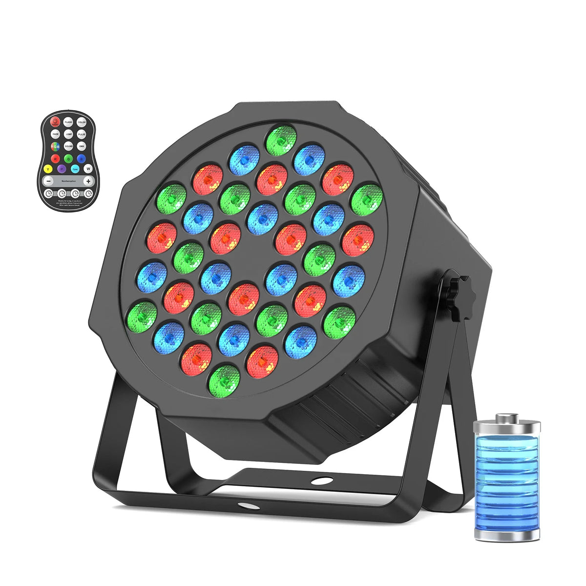 U`King 36LED Rechargeable Par Light 36W RGB Battery Powered Wireless Remote Control LED Par Light MegaBDM