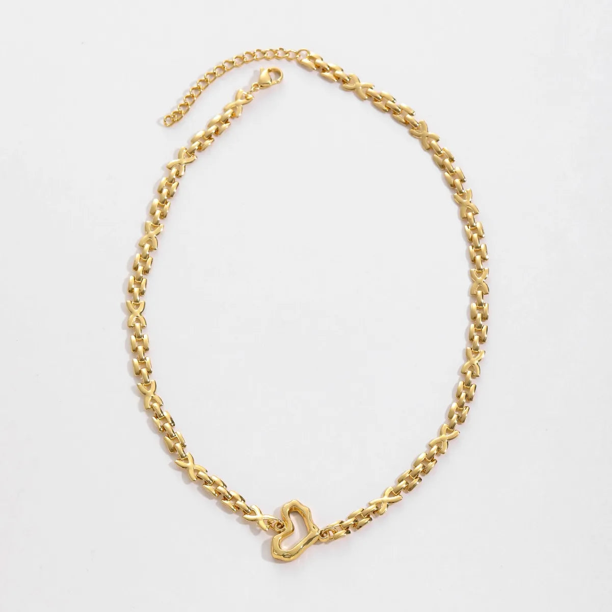 Hot Sale Handmade 18k Gold Plated Stainless Steel Heart Shaped Necklace Jewelry Accessories for Women Girl's Gitf