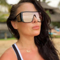New Arrival Custom Logo Vintage Big Frame Men Shades Sun Glasses Flat Top Oversized Square Sunglasses for Women