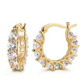Bling Bling Jewelry Earring 18K Gold Plated Brass Post Cubic Hoop Earrings for Women