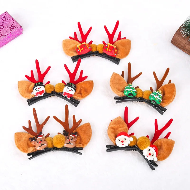 Factory Wholesale Christmas Decorations Gifts  Kids Girls Cute Christmas Hairpin Hair Clip Christmas Hair Accessories