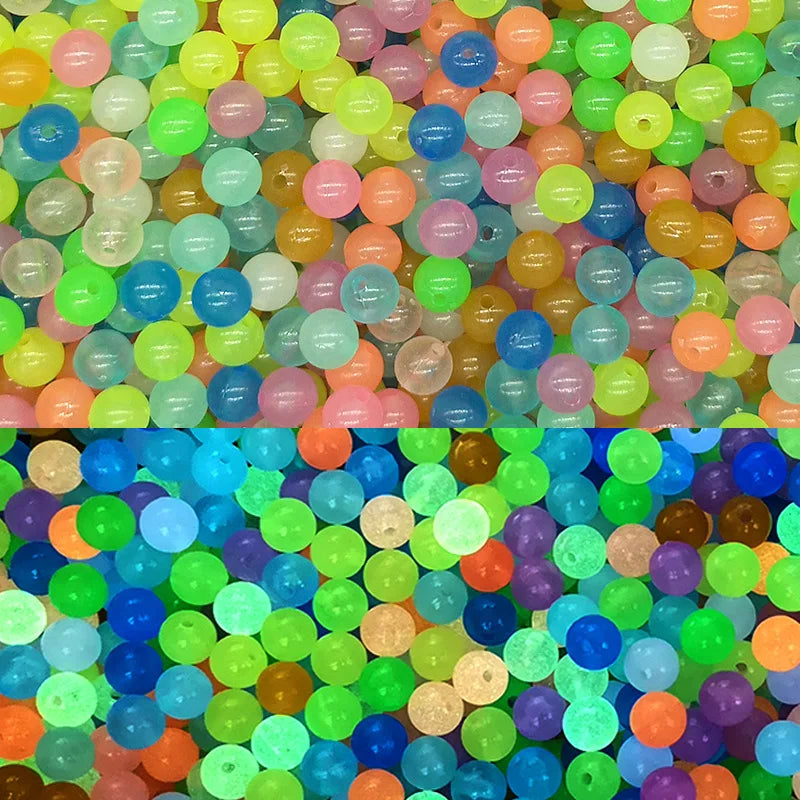 JC 500 Grams Per Bag Plastic Beads in Bulk for Wholesale Multi Shape and Sizes Round Plastic Luminous Bead